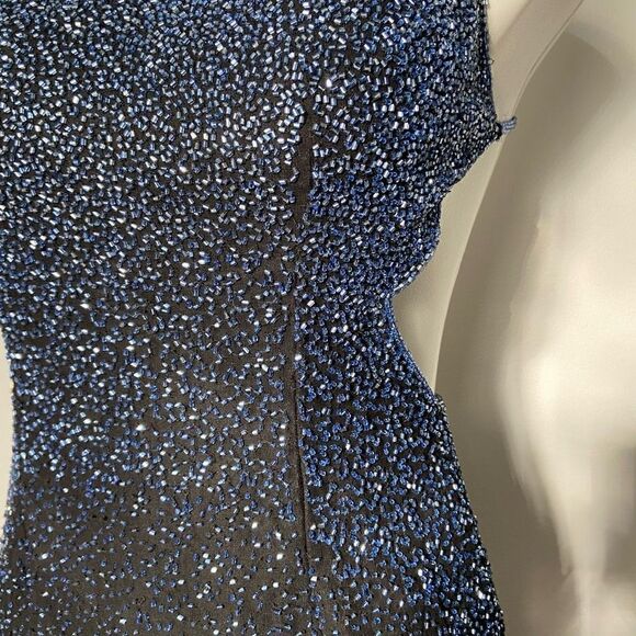 Scala Y2K Fully Beaded Silk Formal Dress Prom - Picture 5 of 15